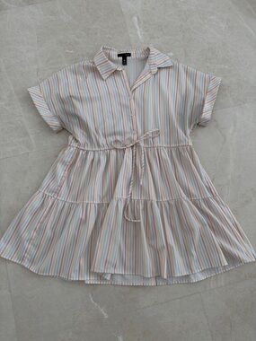 Aqua Pastel Multi-Stripe Dress